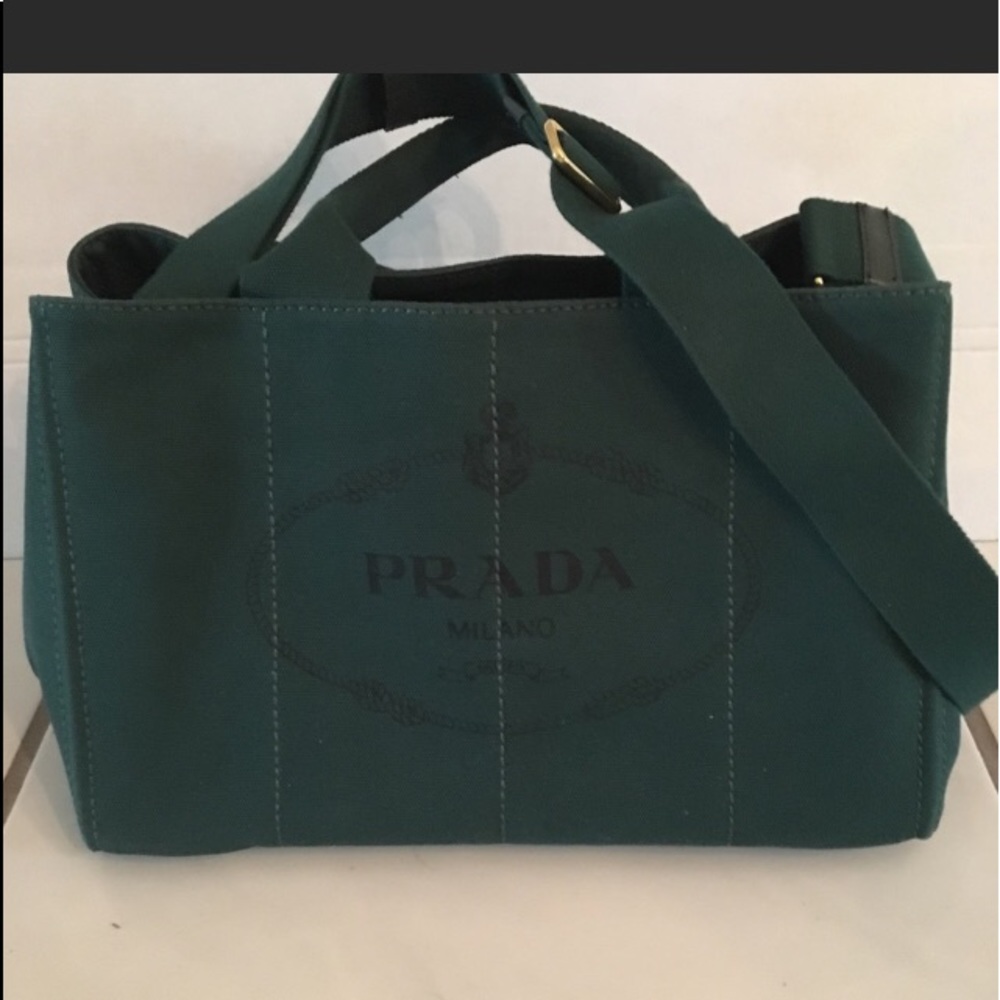 Authentic PRADA CANVAS TRAVEL TOTE. Like new